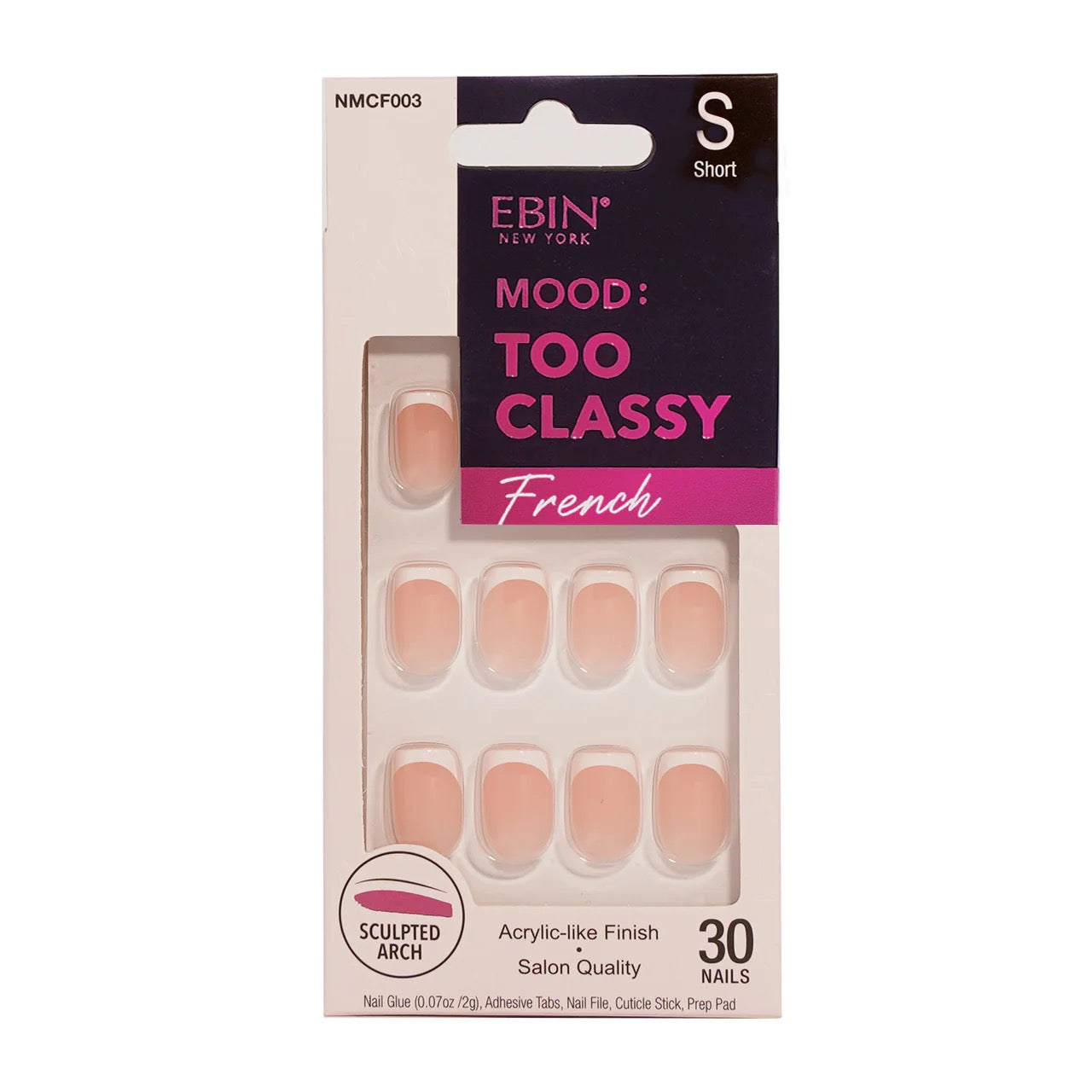 EBIN Too Classy Nails - French 03 (Short)