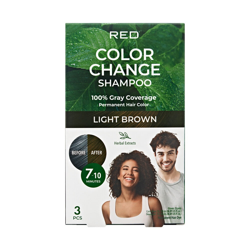 KISS Color Change Shampoo 3 Pouches Light Brown