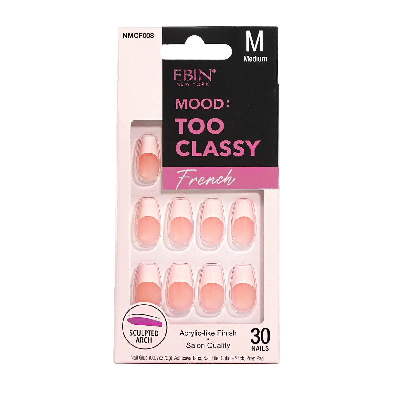 EBIN Too Classy Nails - French 08 (Medium)