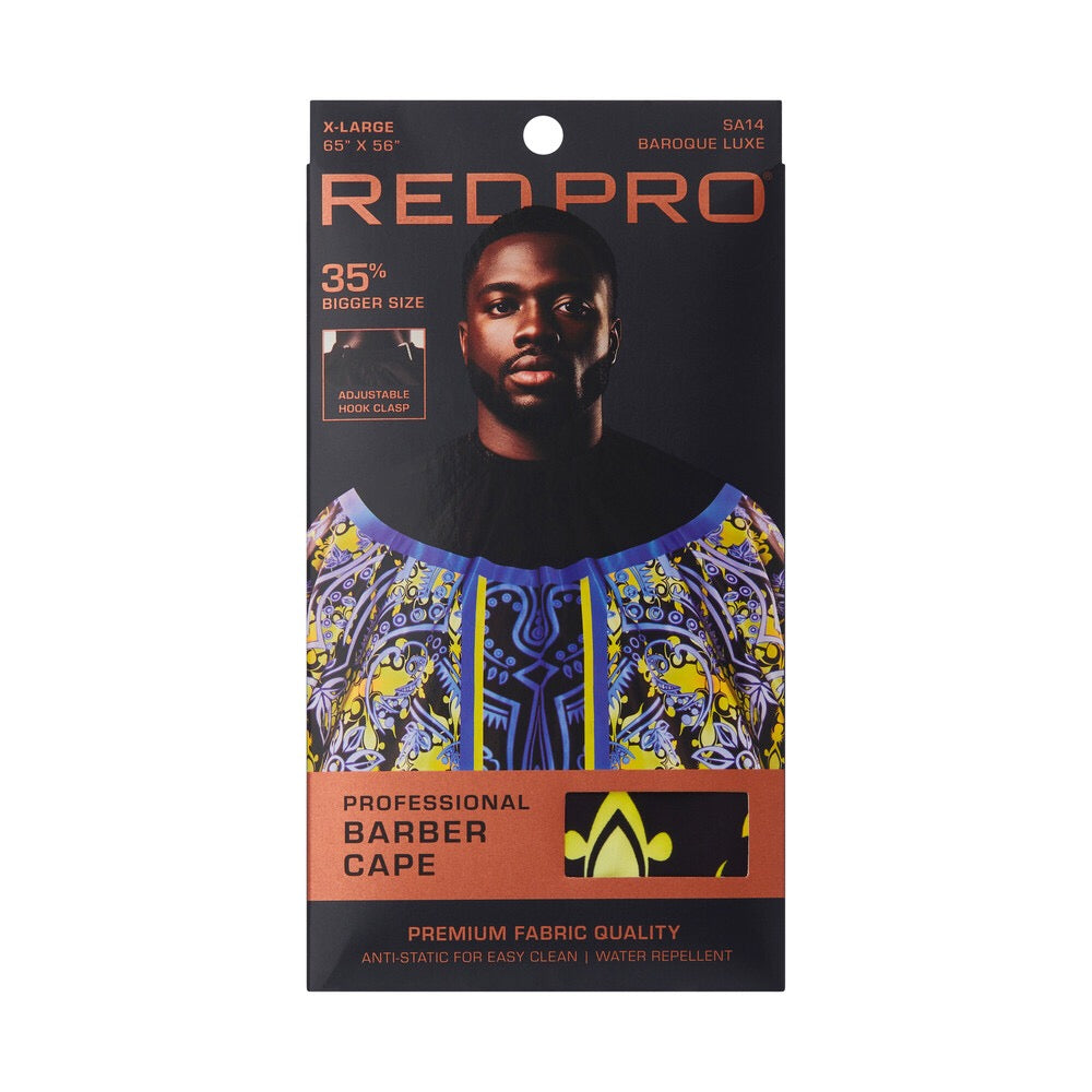 RED PRO Professional Barber Cape - Baroque Luxe