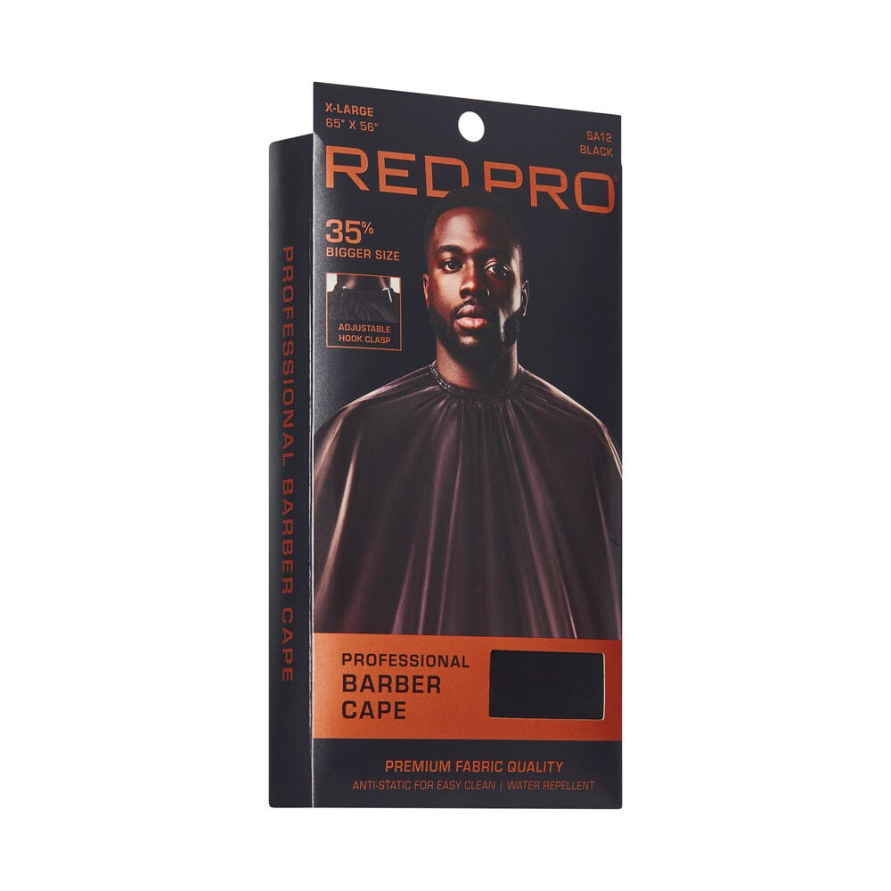 RED PRO Professional Barber Cape - Black