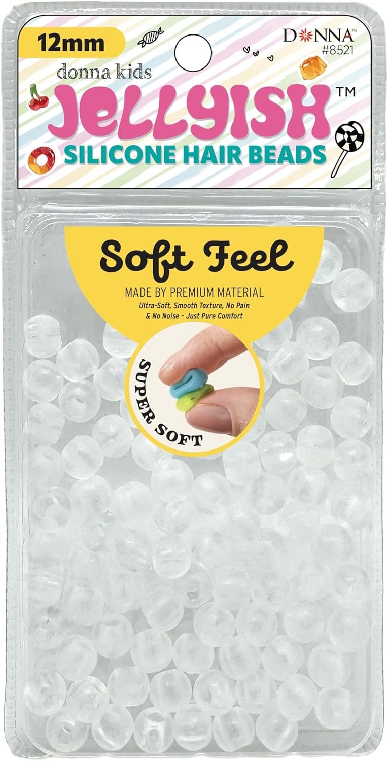 Donna Jellyish Silicone Hair Beads Small Clear 12mm