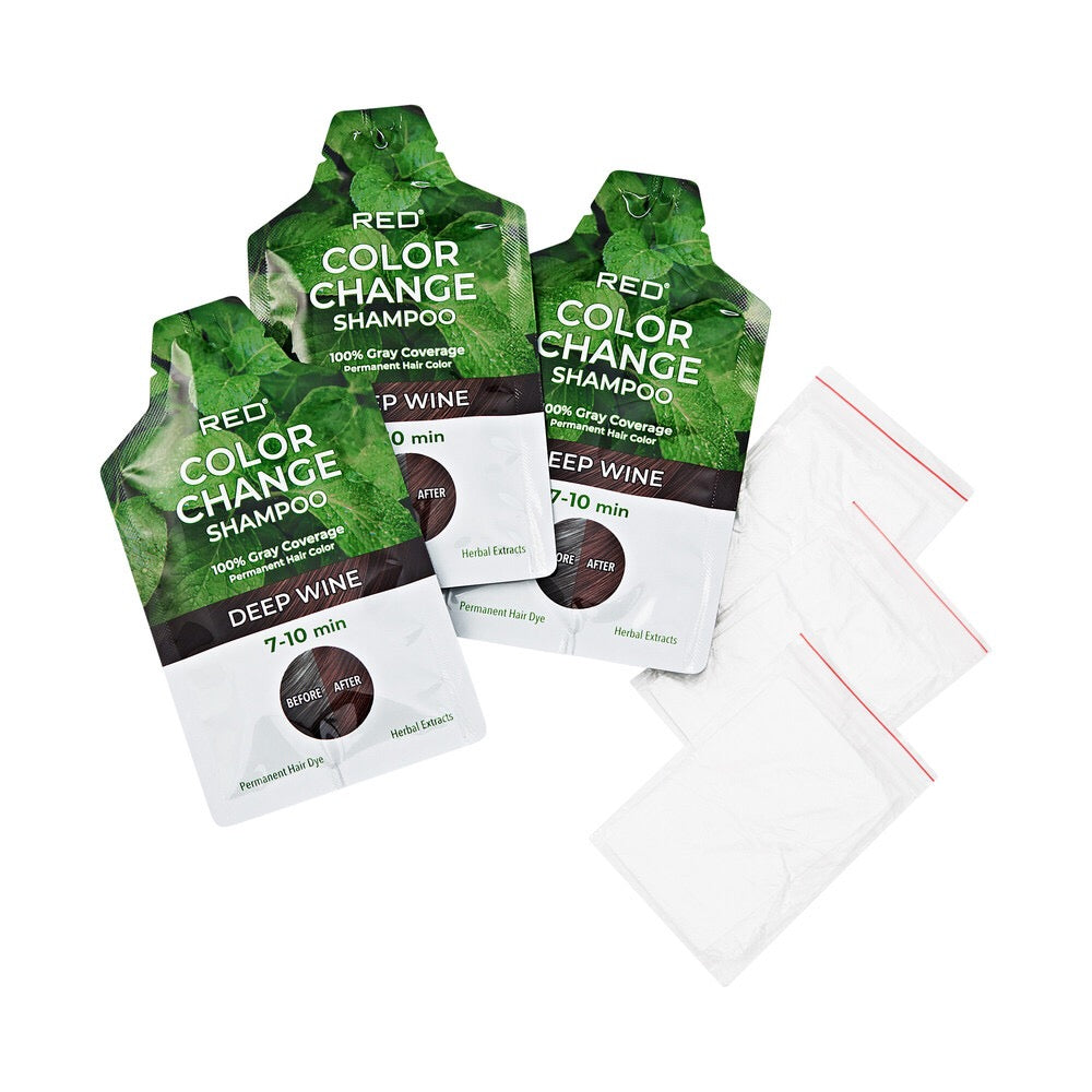 KISS Color Change Shampoo 3 Pouches Deep Wine