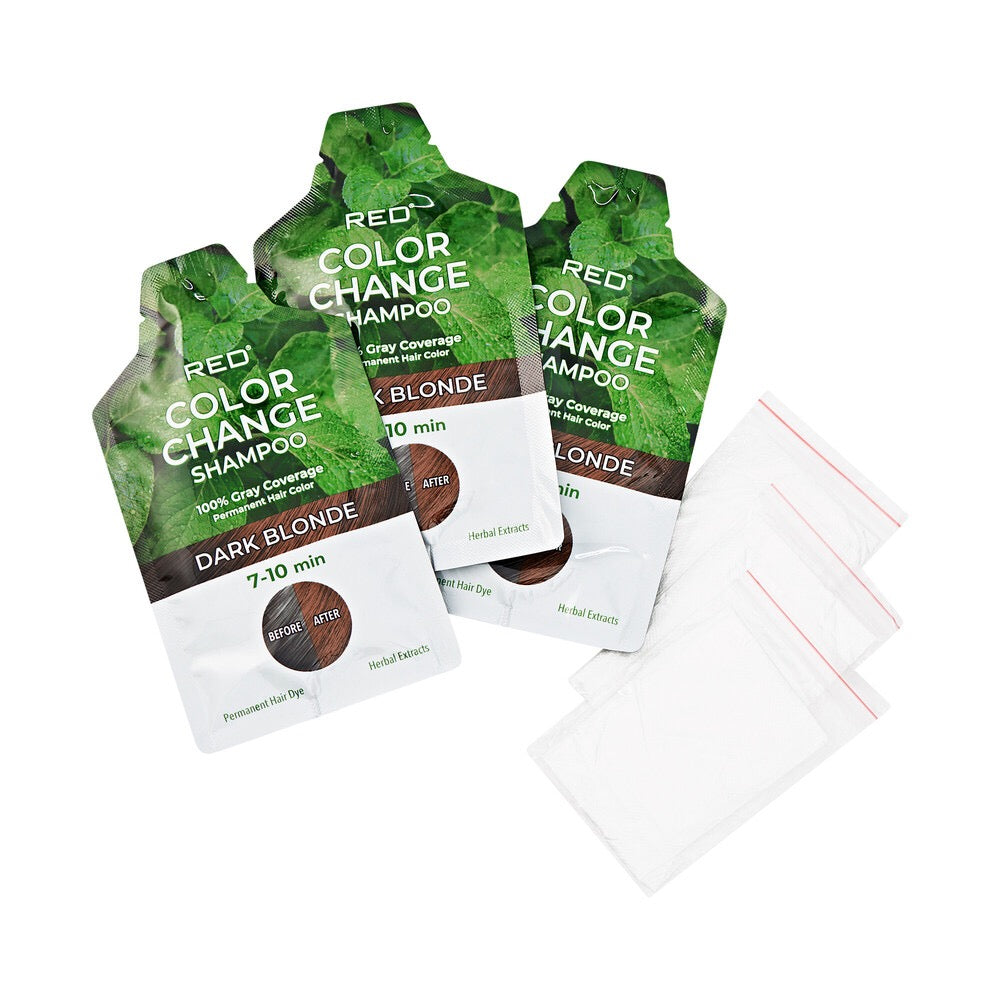 KISS Color Change Shampoo 3 Pouches Dark Blonde