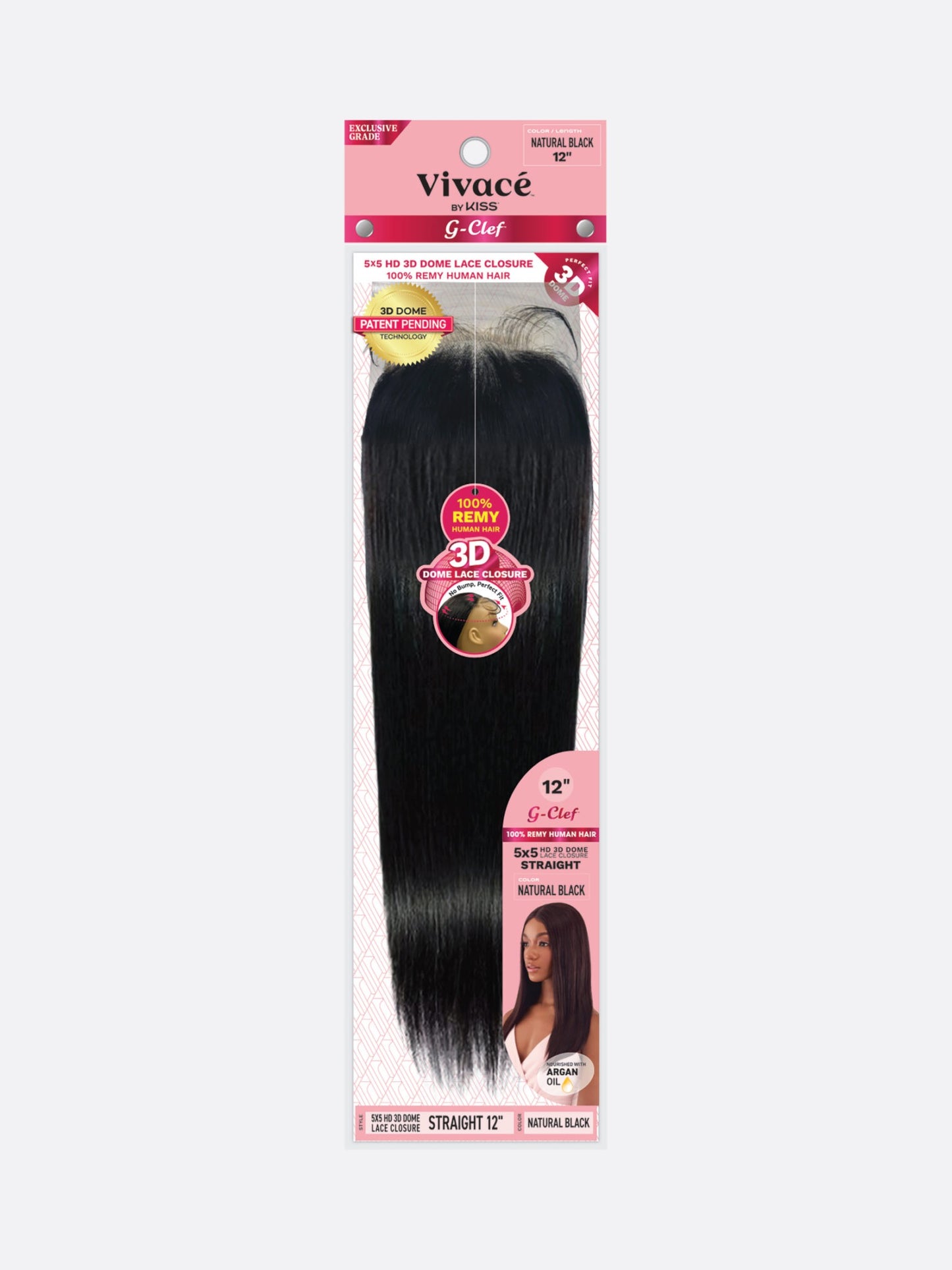 Vivace G CLEF 5X5 3D Dome Lace Closure Straight