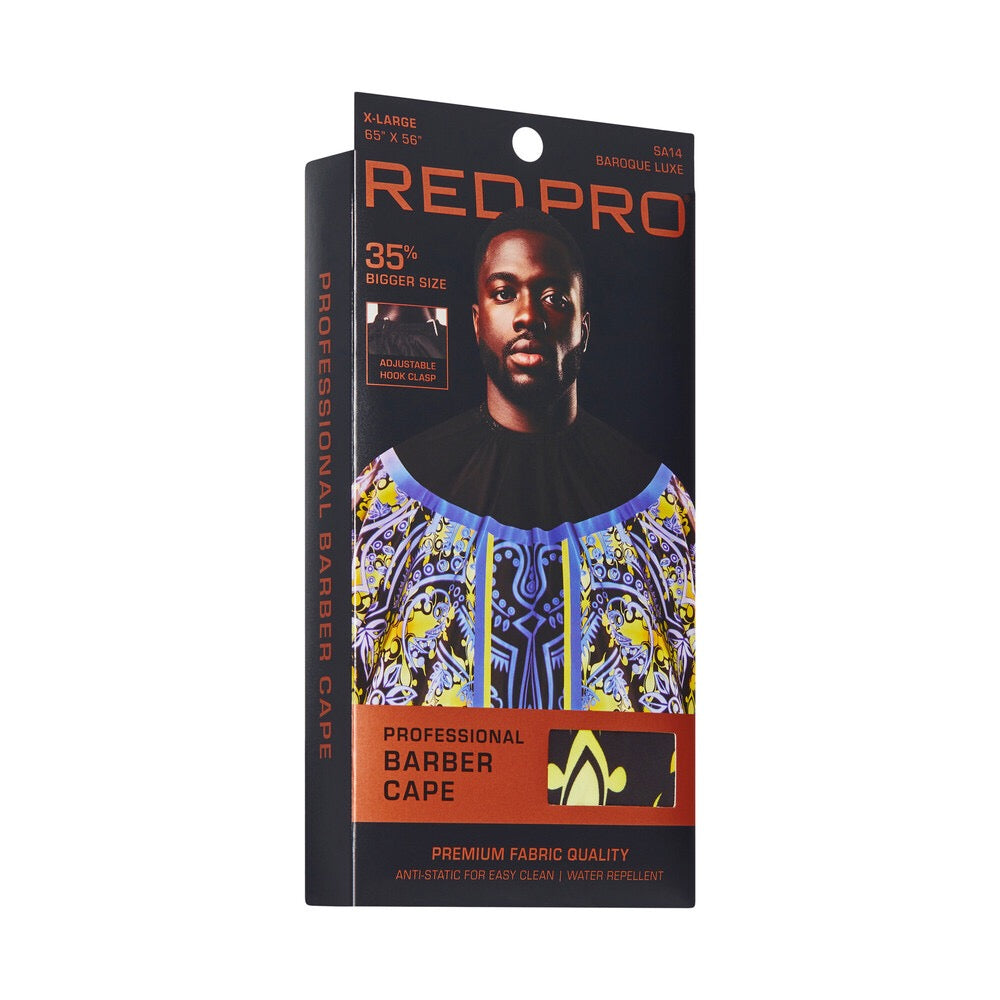 RED PRO Professional Barber Cape - Baroque Luxe