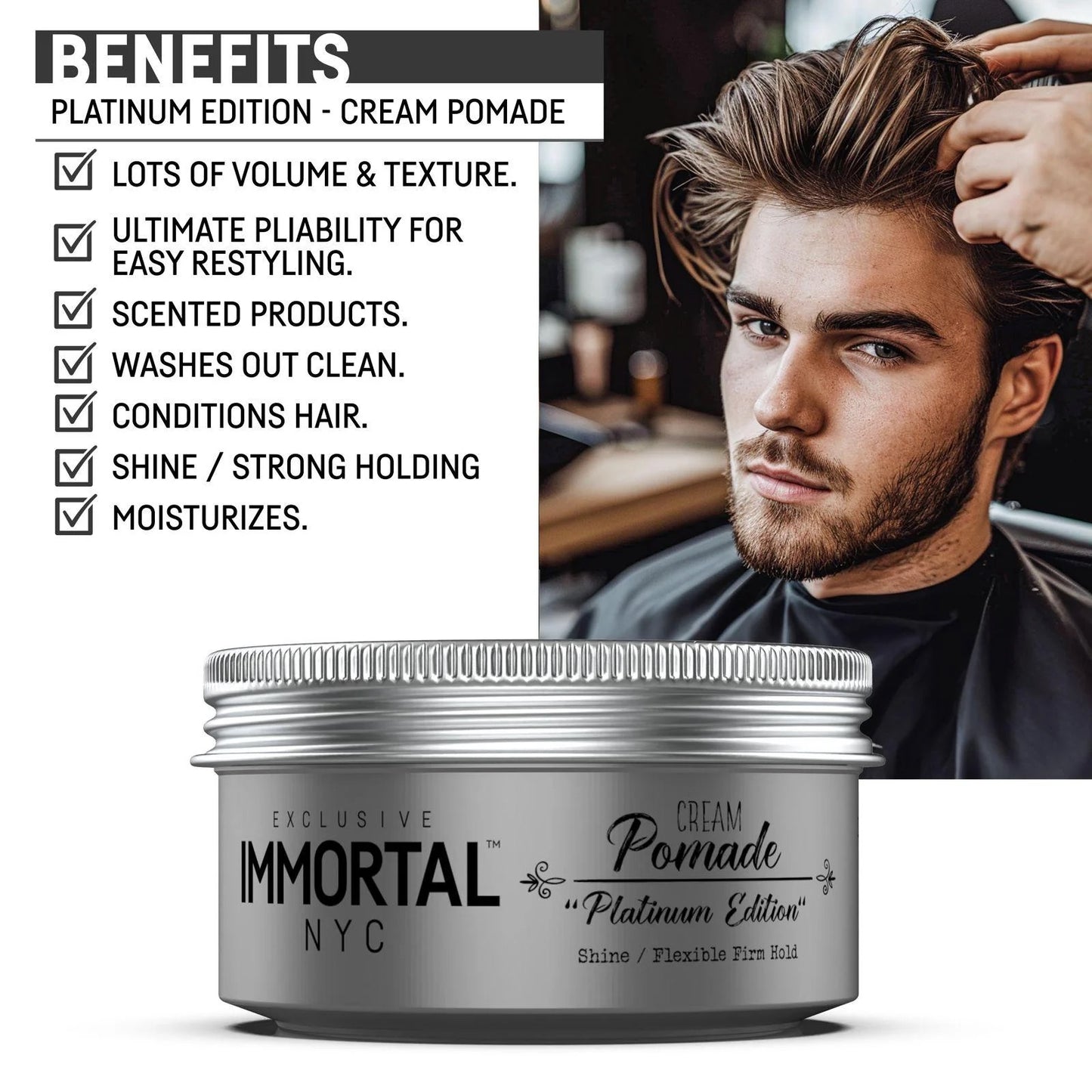 Immortal Cream Pomade "Platinum Edition" 5.07 oz