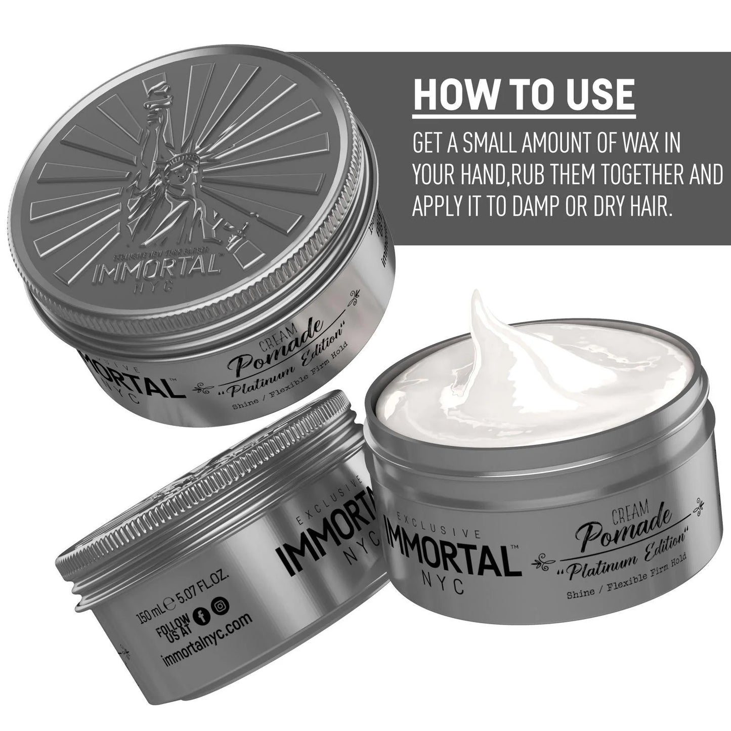 Immortal Cream Pomade "Platinum Edition" 5.07 oz