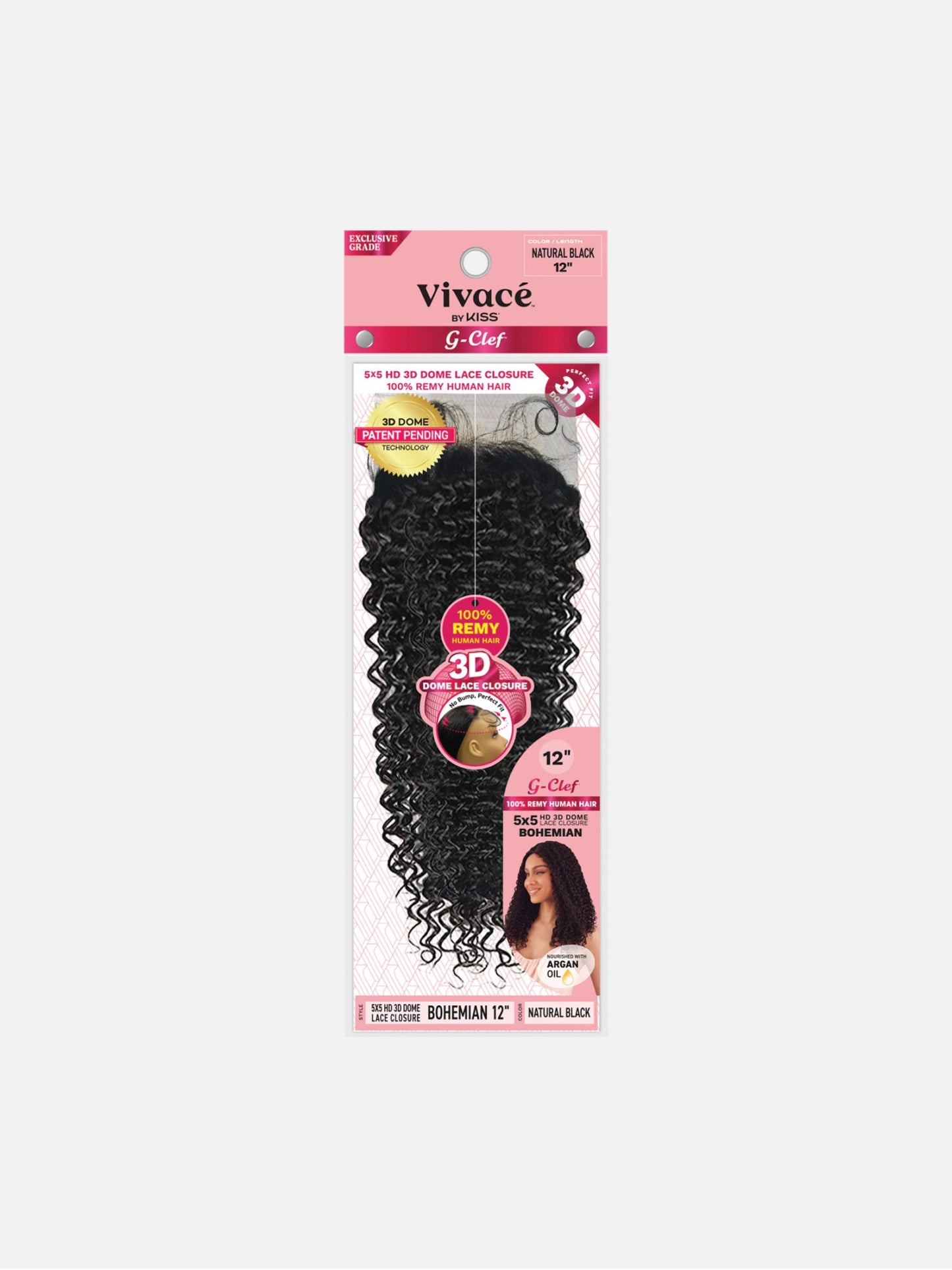Vivace G CLEF 5X5 3D Dome Lace Closure Bohemian Curl