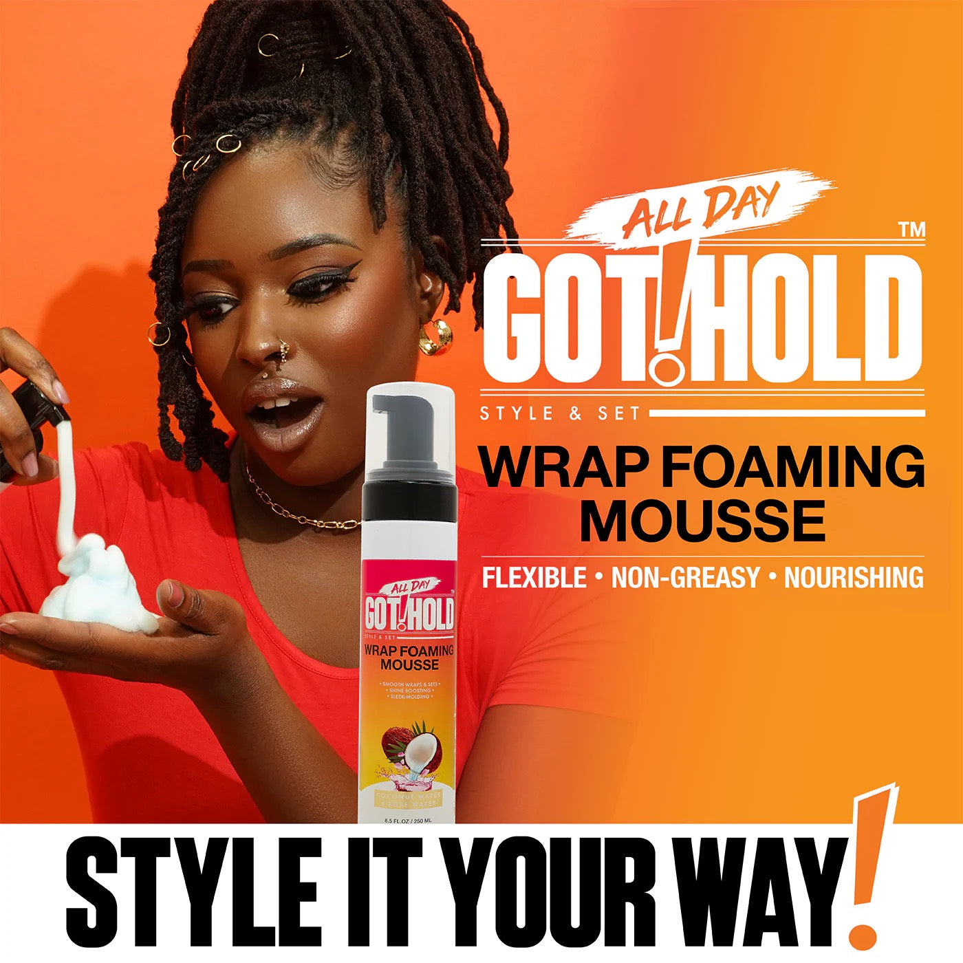 All Day Got Hold Wrap Foaming Mousse 8.5 oz
