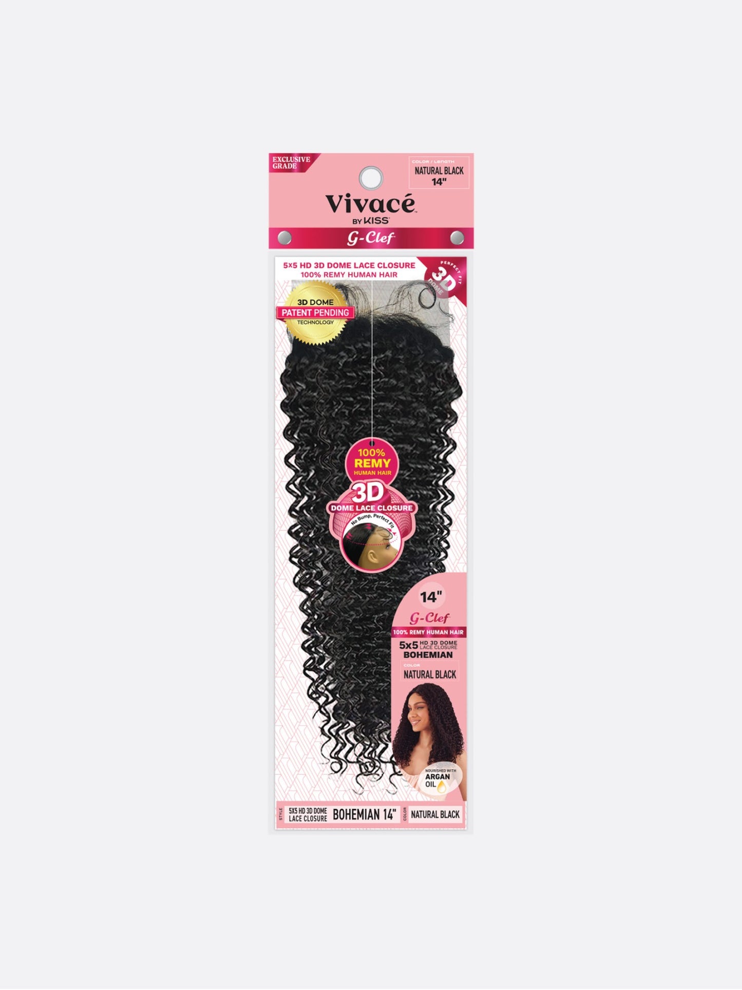 Vivace G CLEF 5X5 3D Dome Lace Closure Bohemian Curl