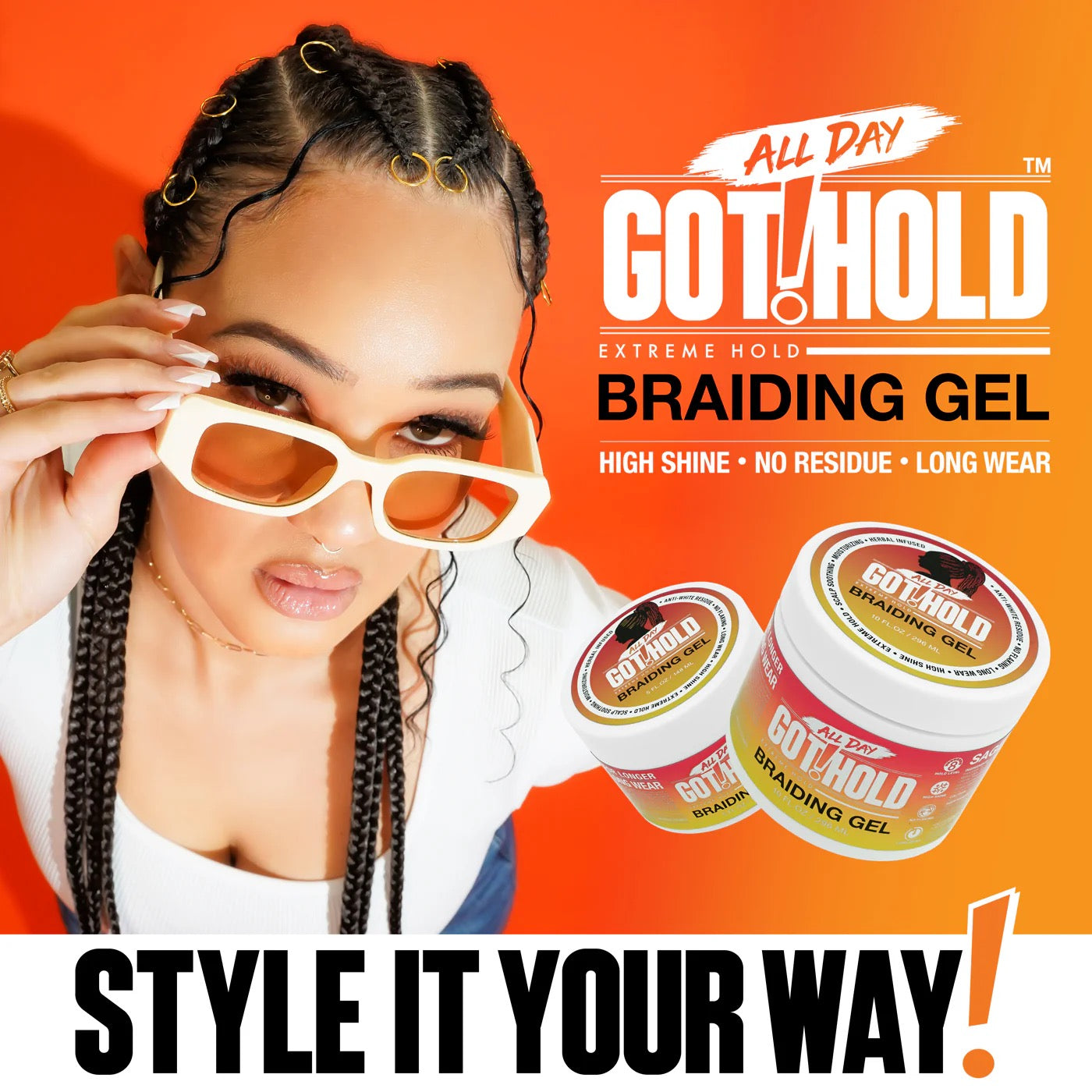 All Day Got Hold Braiding Gel Extreme Hold 5 oz