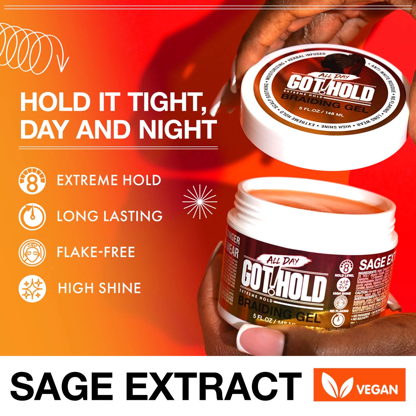 All Day Got Hold Braiding Gel Extreme Hold 5 oz