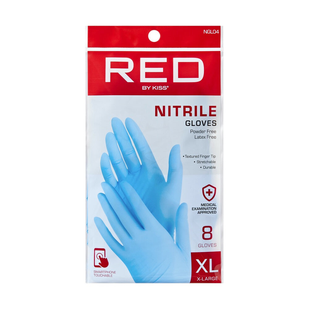 RED Nitrlie Gloves 8 pcs- Blue