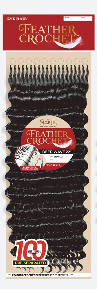 EVE Scarlet Feather Crochet Deep Wave 22"