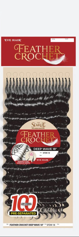 EVE Scarlet Feather Crochet Deep Wave 18"