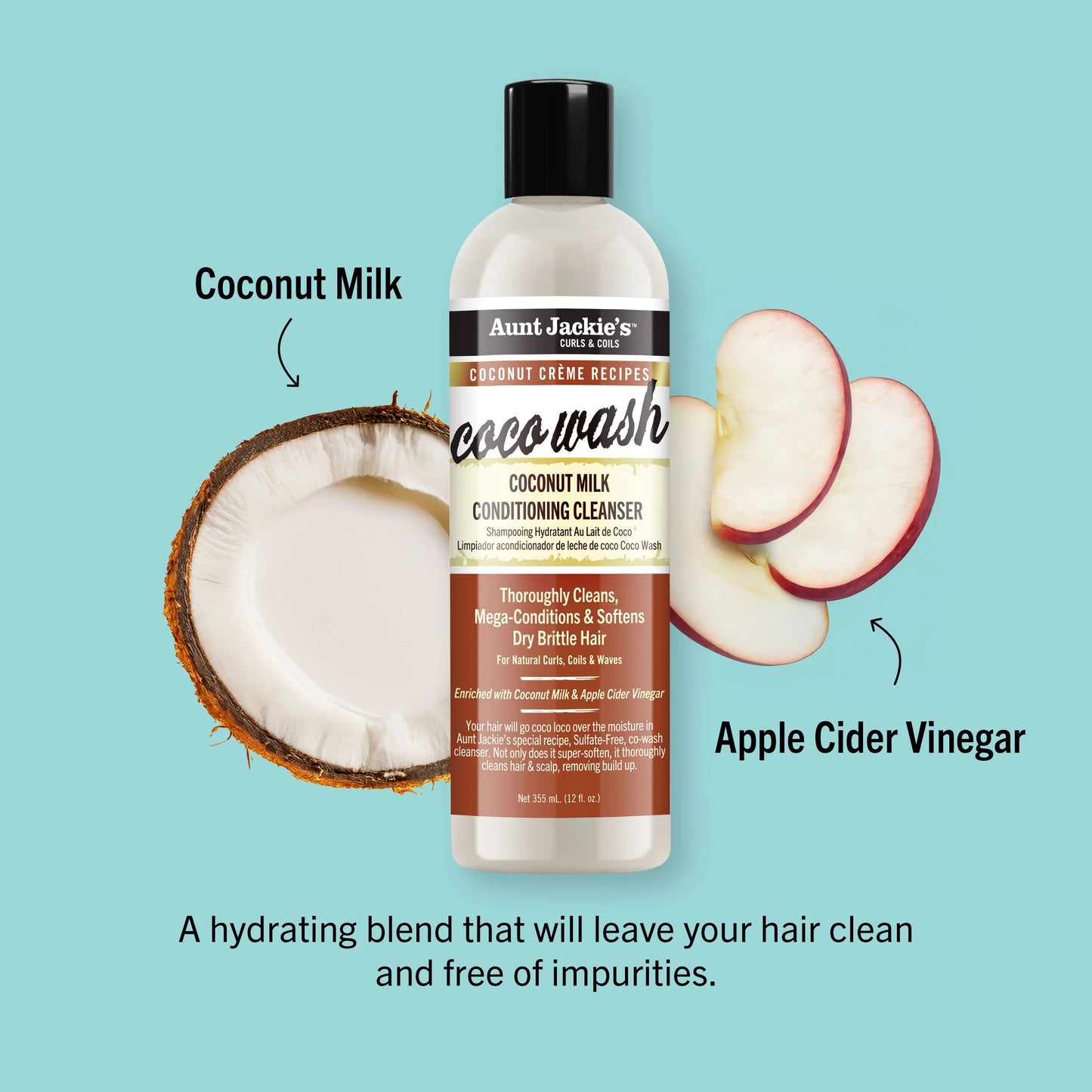 Aunt Jackie's Coco Wash Coconut Milk Conditioning Cleanser 12oz