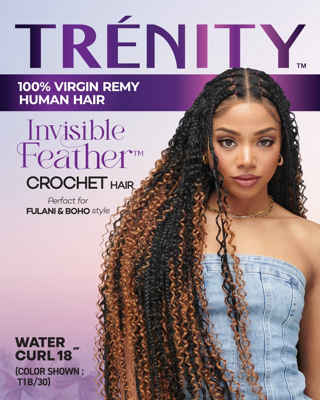 Vivace Trenity Invisible Feather Crochet Water Curl 18"