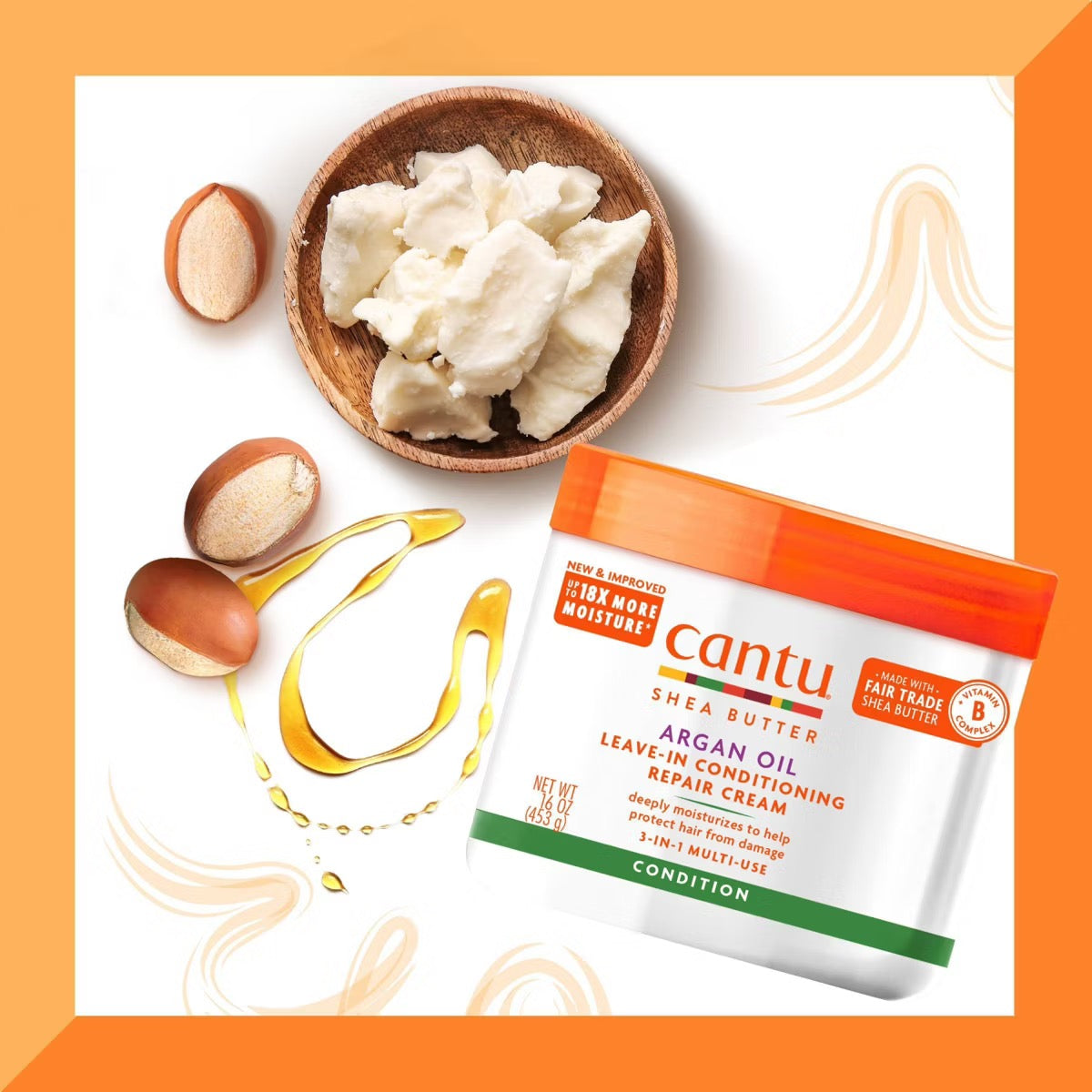 Cantu Leave In Conditioning Cream Argan Oil 16 oz