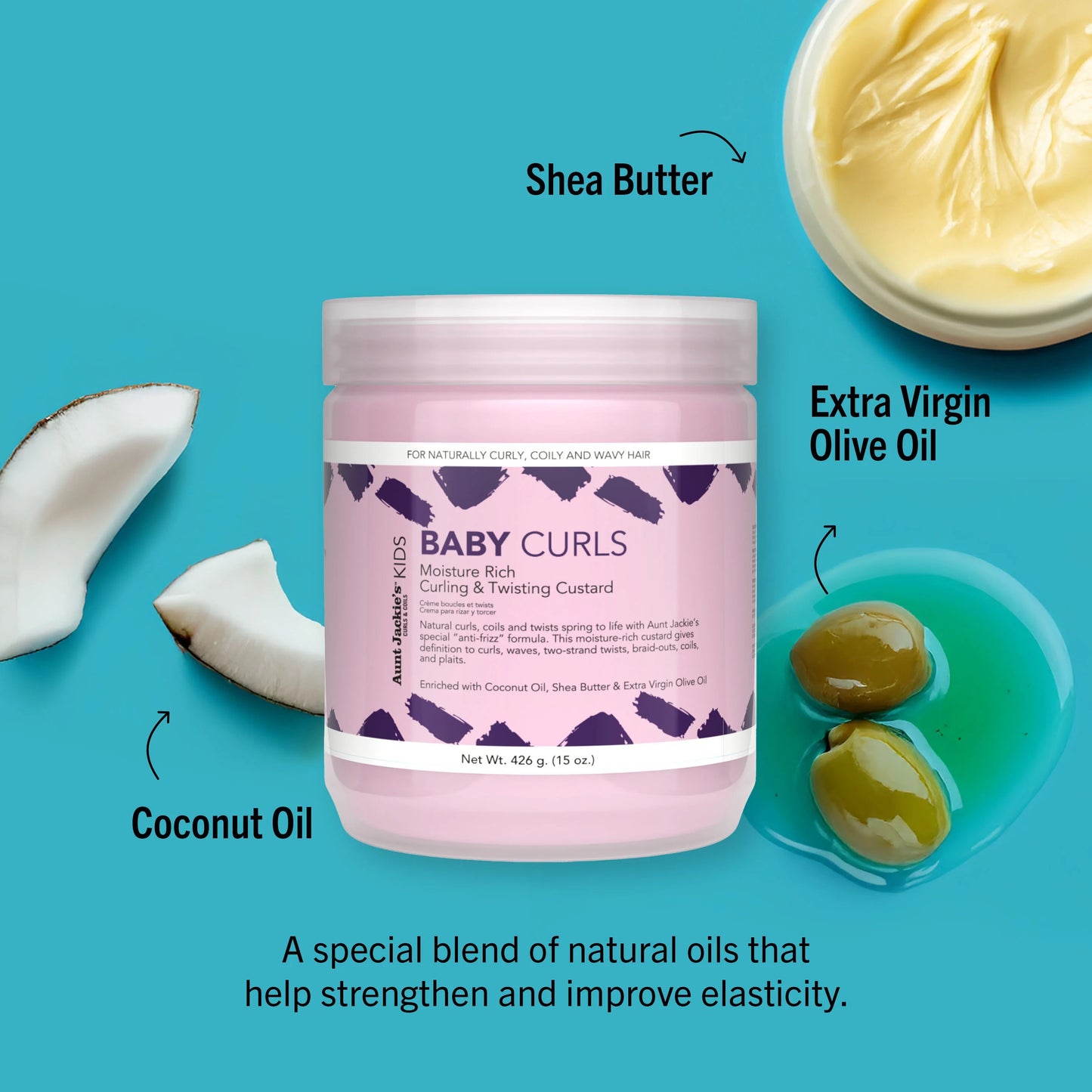 Aunt Jackie's Baby Curls Moisture Rich Curling & Twisting Custard 15oz