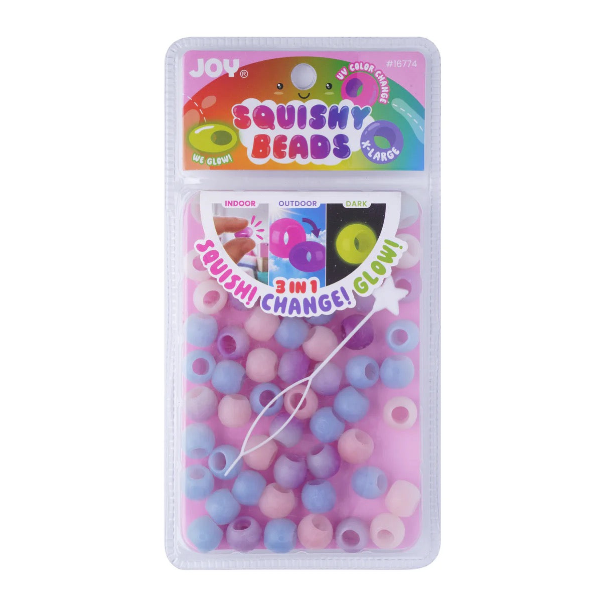 Joy Hair Beads Round Squishy X Large 16774 UV White