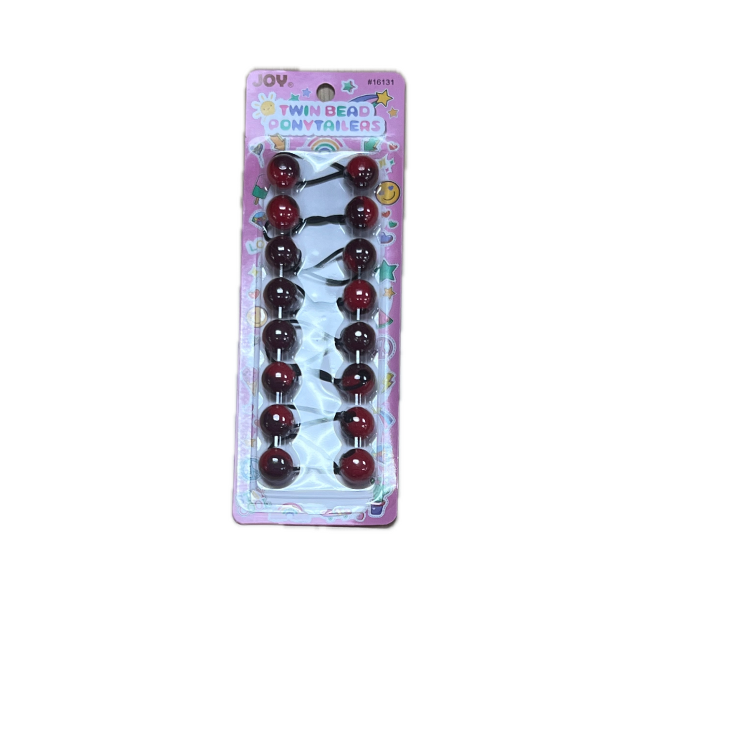 Joy Twin Beads Ponytailers Bobos 20mm 16131 Two Tone Red