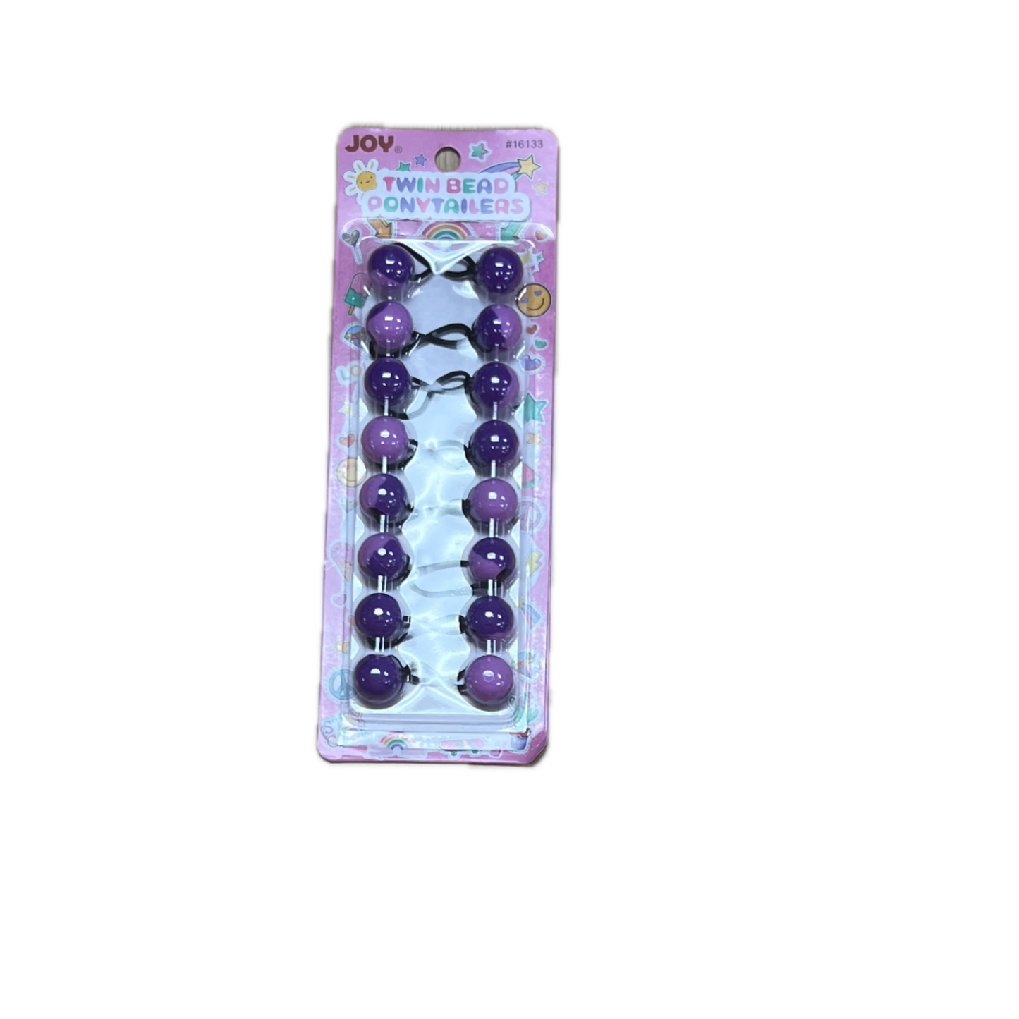 Joy Twin Beads Ponytailers Bobos 20mm 16133 Two Tone Purple