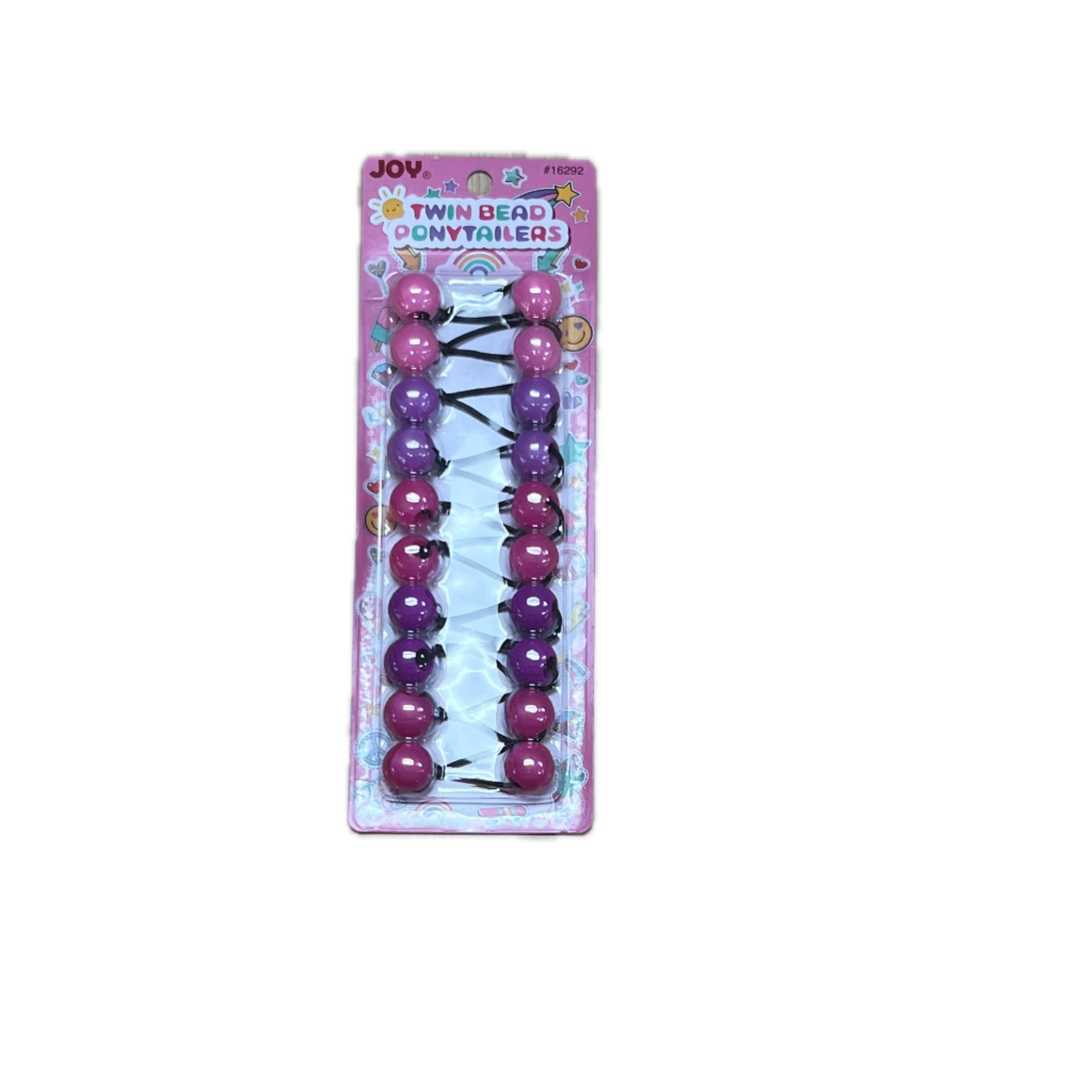 Joy Twin Beads Ponytailers Bobos 20mm 16292 Asst Pink
