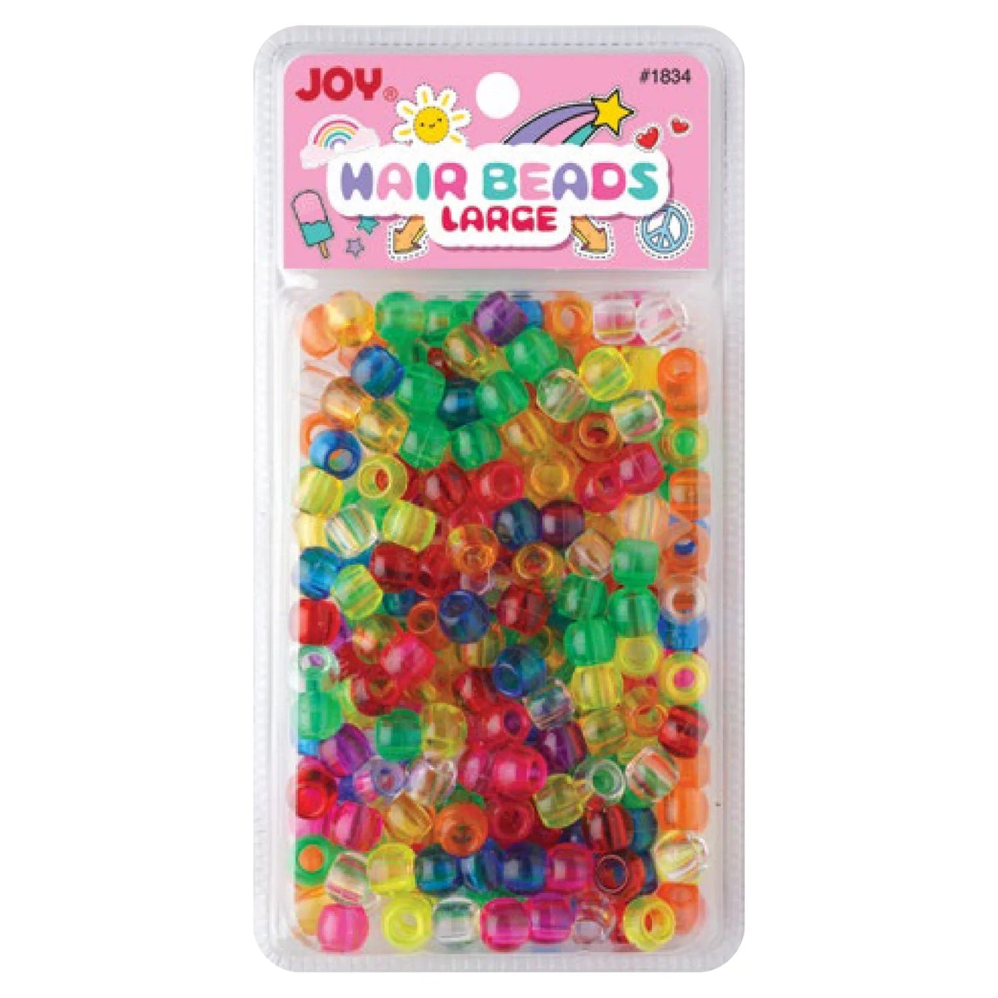 Joy Hair Beads Large Package 01834 Clear Assorted Color