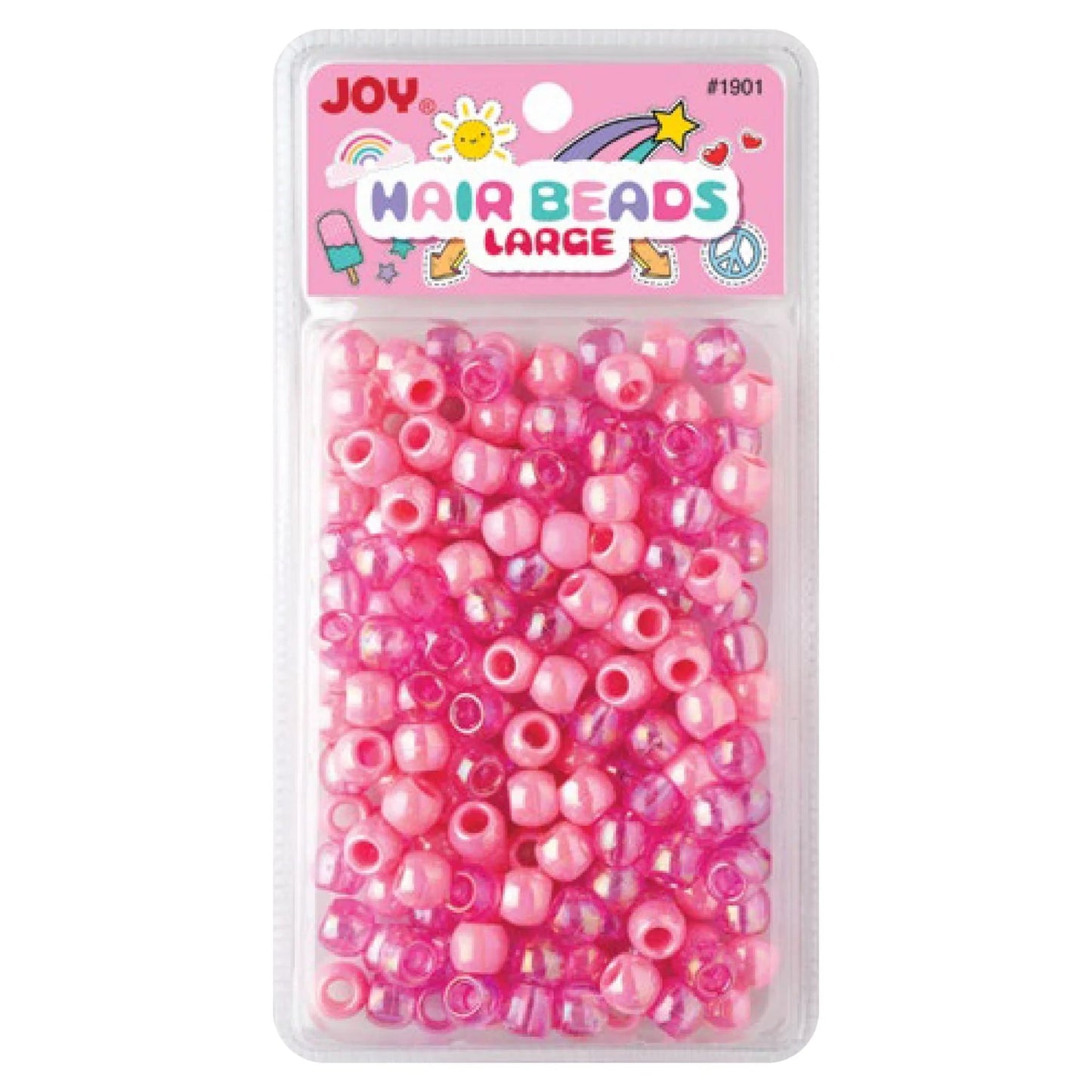 Joy Hair Beads Metallic 01901 Pearl Pink, Clear Pearl Pink