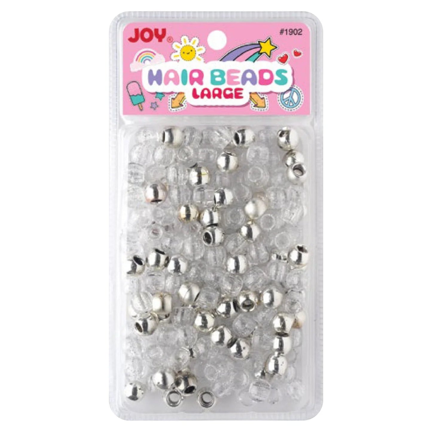 Joy Hair Beads Metallic 01902 Silver Metallic and Glitter