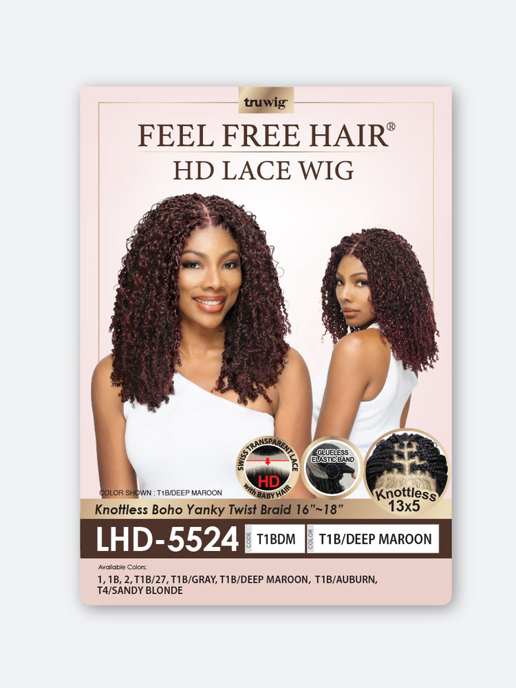 HR Tru Wig LHD-5524 Knotless Boho Yanky Twist 16-18" 13X5 HD Lace Wig