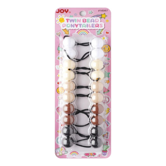 Joy Twin Beads Ponytailers Bobos 20mm 16067 Asst Brown