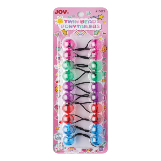 Joy Twin Beads Ponytailers Bobos 20mm 16071 Asst Clear