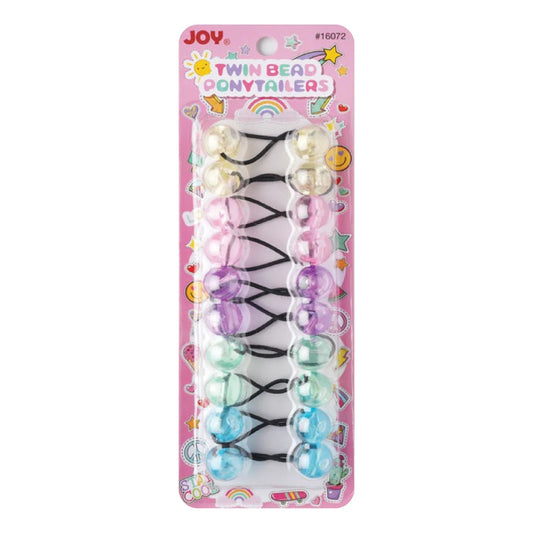 Joy Twin Beads Ponytailers Bobos 20mm 16072 Asst Clear