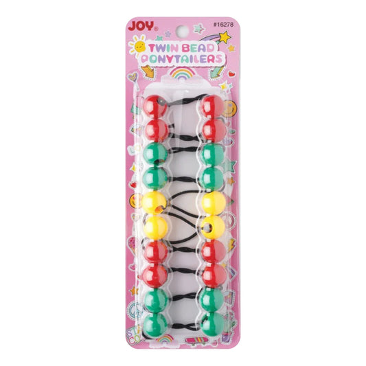 Joy Twin Beads Ponytailers Bobos 20mm 16278 Asst Green Red Yellow