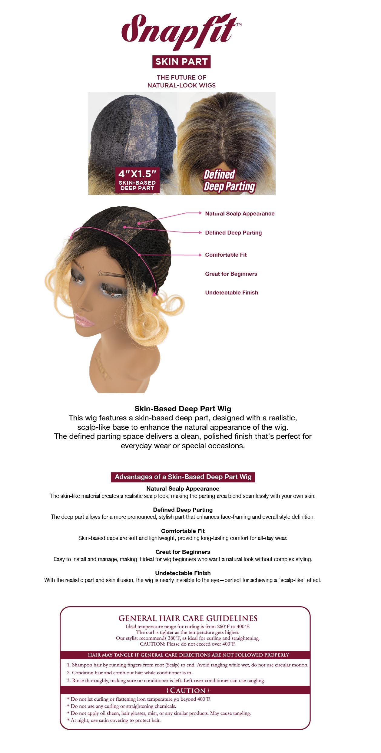 SNAPFIT GLIA SKIN PART 4”x1.5” WIG