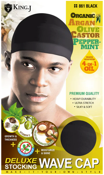 King J Organic Wave Cap Stocking Black