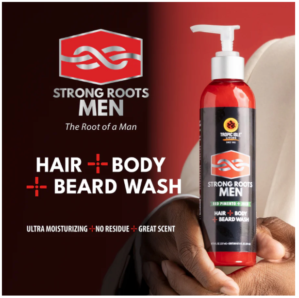 Strong Roots Men Beard, Hair and Body Wash 8oz