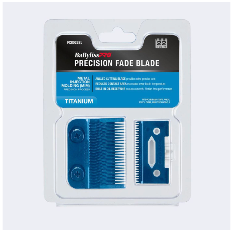 BaByliss Pro Blue Titanium Metal-Injection Molded (MIM) Precision Fade Blade