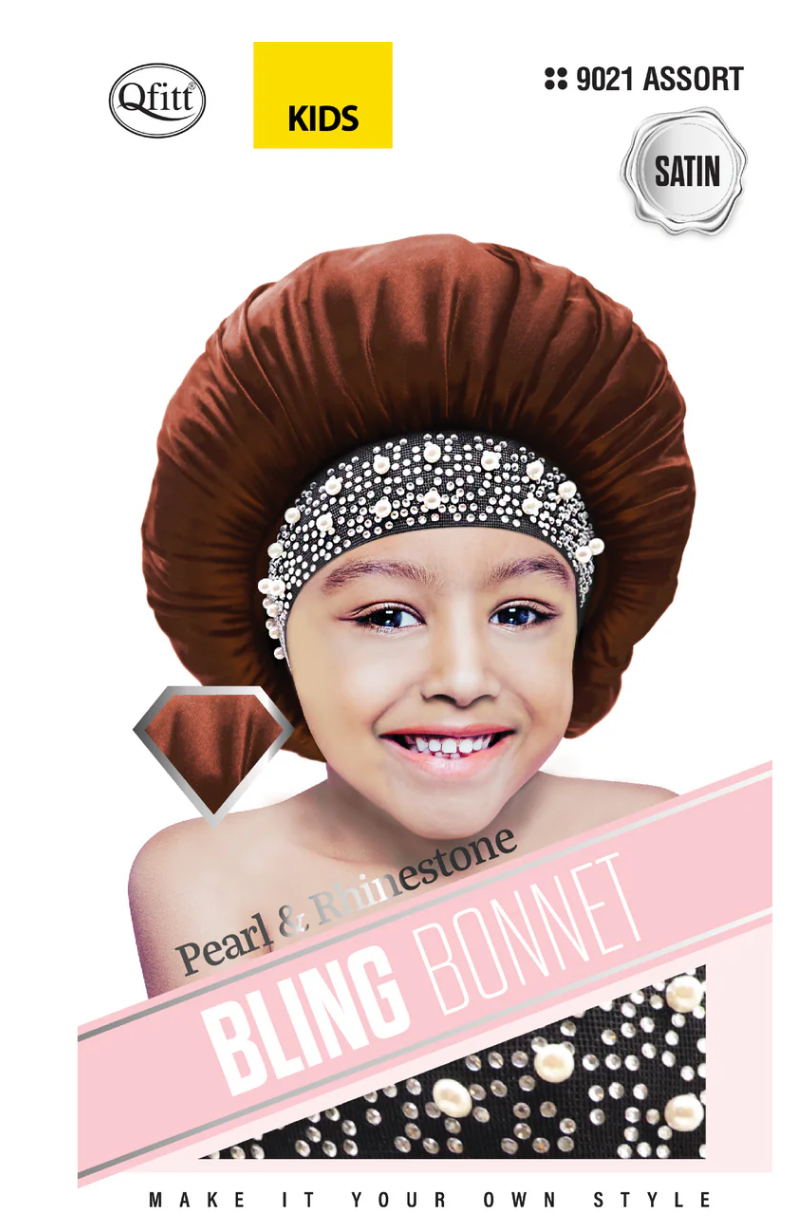 Qfitt Bling Satin Bonnet Pearl Kid - Assorted