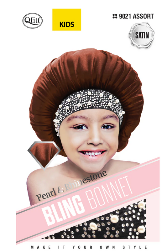 Qfitt Bling Satin Bonnet Pearl Kid - Assorted