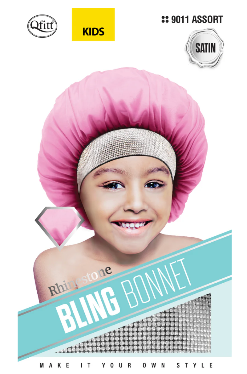 Qfitt Bling Satin Bonnet Stone Kid - Assorted