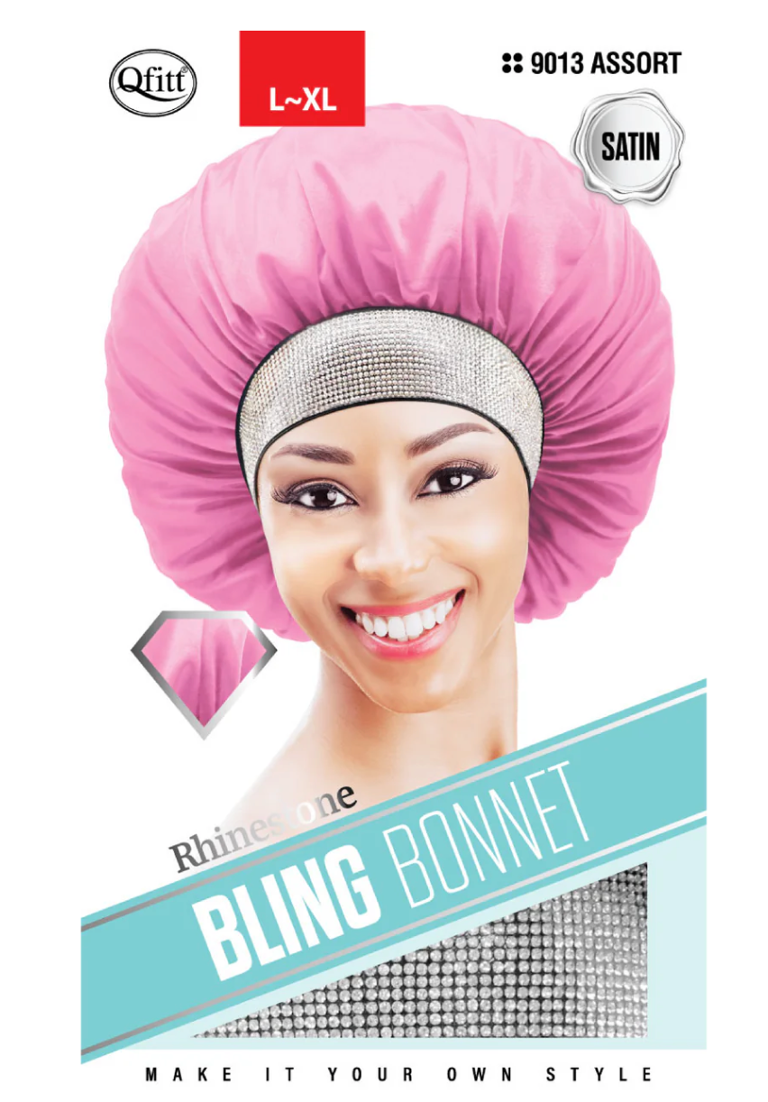 Qfitt Bling Satin Bonnet Stone L-XL - Assorted