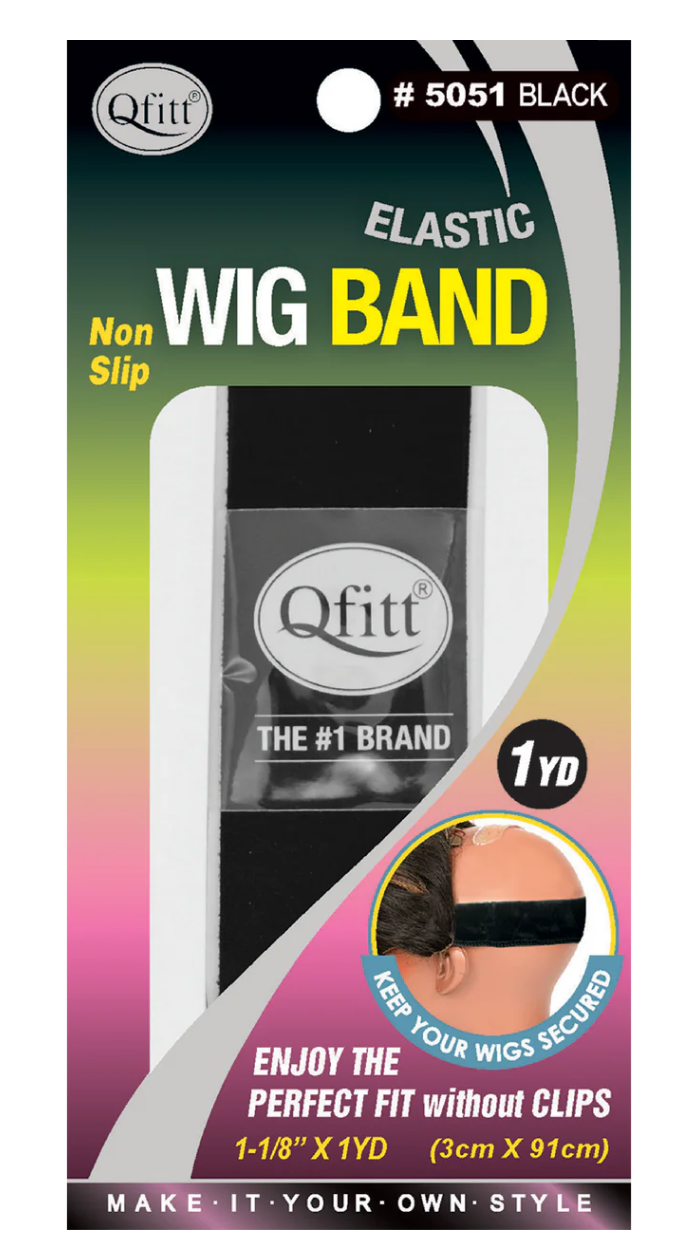 Qfitt Elastic Wig Band Black 1-1/8in x 1 Yard