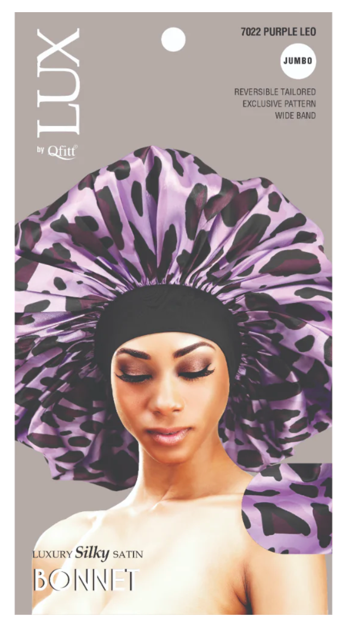 Qfitt Lux Silky Satin Bonnet Jumbo Leopard Assorted