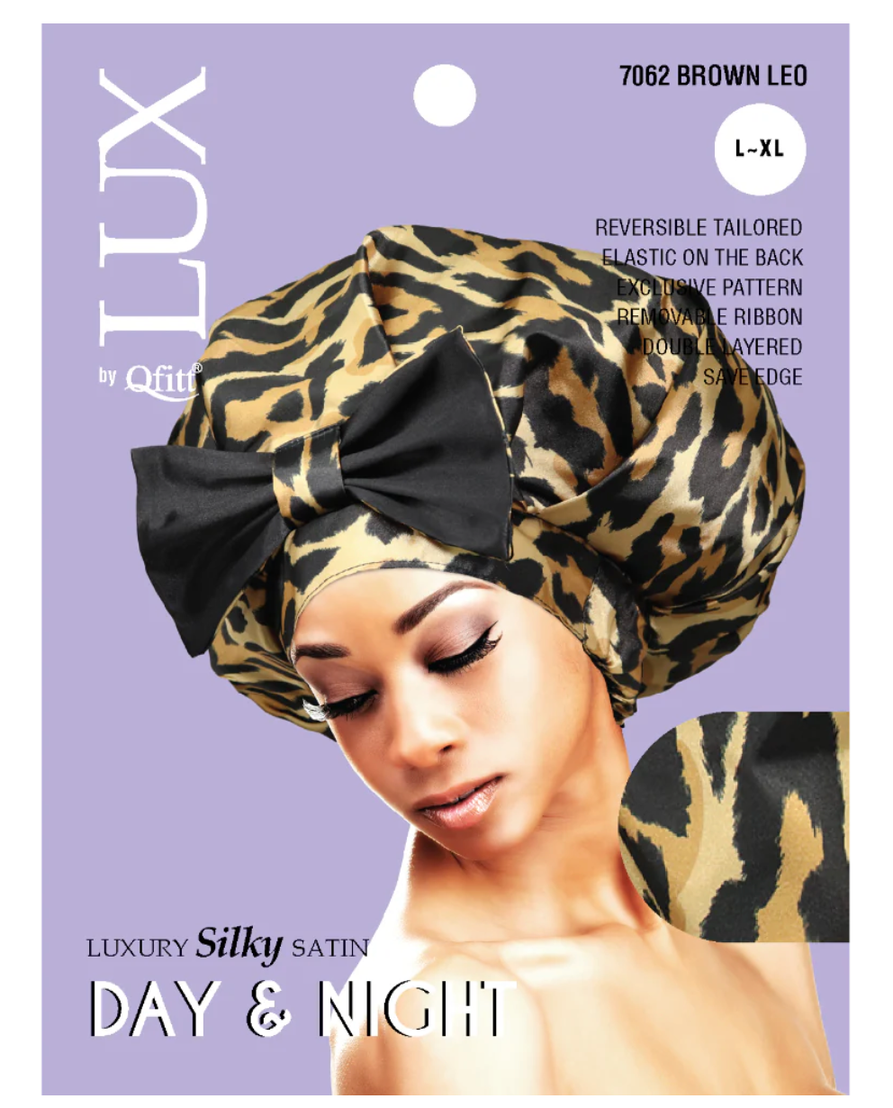 Qfitt Lux Day & Night Braid Cap L-XL Leopard Assorted