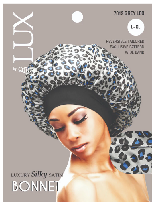 Qfitt Lux Silky Satin Bonnet L-XL Leopard Assorted