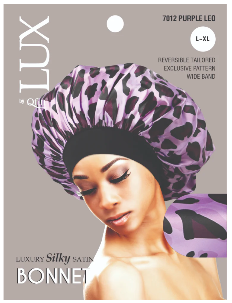 Qfitt Lux Silky Satin Bonnet L-XL Leopard Assorted