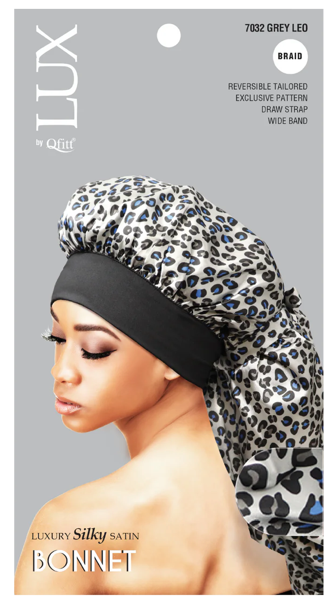 Qfitt Lux Silky Satin Braid Bonnet Leopard Assorted – Get Sassy